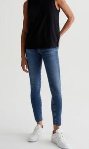 Ag The Farrah High Rise Skinny Ankle Slit Raw Hem Jeans Size 24