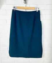 NWT Vintage Larry Levine Teal Classic Pencil Skirt Size 4