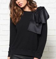 David Lerner Silk Bow Raglan Pullover small