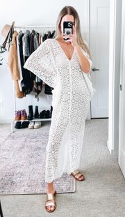 HOUSE OF HARLOW 1960 X REVOLVE Cream Crochet Long Swim Cover Up Dress