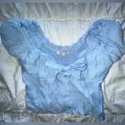 Love Tree Size Small Blue Cropped Blouse