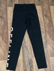 Aerie American Eagle  OFFLINE Real Me High Waisted Graphic Legging Black/White M