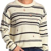 Heartloom Distressed Striped Sweater size Medium