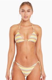 Mila Vista Striped 3-Piece Matching Bandeau Bikini Set