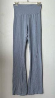 Priscilla Light Blue Gray Slightly Flared Yoga Pants XS/S