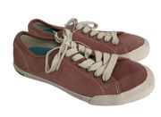NWOT SEAVEES Monterey suede lace up sneaker flats shoes rose blush pink SZ 6.5