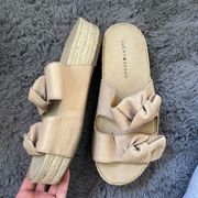 Lucky brand leather espadrilles platform sandals