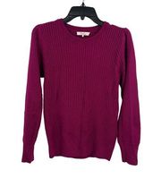 Parker Pink Ribbed Crewneck Sweater Size Small