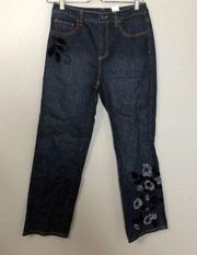 Talbots Straight Leg Embroidred Jeans‎ Sz 4P