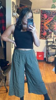 High Rise Wide Leg Crop Pants