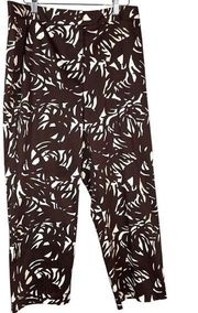 Peck & Peck Collection Womens Pant Size 10 Straight Leg Pant Cotton Animal Print