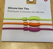 NEW Lululemon Glow On Silicone Hair Ties 3 Pack Highlight Yellow Orange Pink