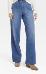 Universal thread relaxed wide leg high rise medium wash jeans C16