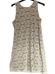 RONNI NICOLE Dress XL White Floral Lace Sleeveless A-LIne Line Zip Spring Summer