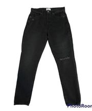 FRAME Denim Jeans 29 Le Original Skinny Black High Rise Banister Road Distressed