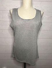 Liz Sport gray striped tank top Size Medium