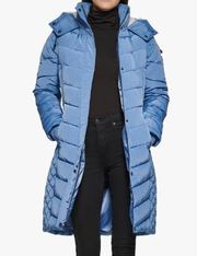 Kenneth Cole Parka Puffer Jacket Blue Size Small NEW