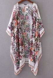 Amazing Boho Vibes Festival Long Kimono Duster Cape Jacket