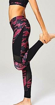 pink & black mesh panel Camouflage Camo Leggings 