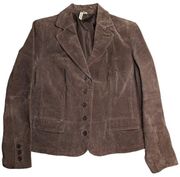 Vtg Y2K St. John's Bay Brown Suede Collared Button Up Western Blazer Jacket XL