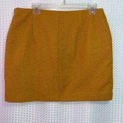 Womens 12 Textured Golden Yellow Colored Mini Pencil Skirt Lined.