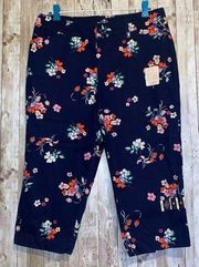 Women's St. John's Bay Mid Rise Secretly Slender Capris Cropped Pants Size 12