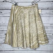 Covington NWT Size 12 Tan & White Zebra Animal Print Urban Safari A-Line Skirt