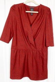 Maison Scotch Chapeau Star Print Mini Dress: Red