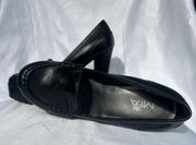 Girl Black Heeled Penny Loafers