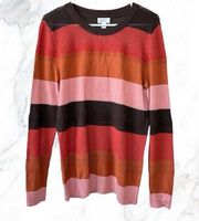 NWT Market & Spruce Stitch Fix Pink & Brown Rowan Textured Cotton Blend Sweater