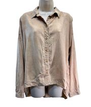 BELLA DAHL LONG SLEEVE HIGH LOW HEM SHIRT brown