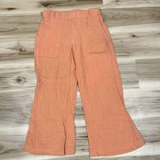 Banjara Orange Gauze Wide Leg Cropped Cotton Pants Women’s Medium