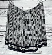 Talbots Woman Petites NWT Size 22WP Blue & White Geometric Stripe A-Line Skirt