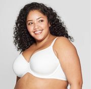 Auden T-Shirt Bra 46D Womens White Plus Size Comfy Lounge Tank Neutral Lingerie