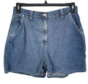 Marsh Landing SZ 14 Jean Shorts Pockets Zip-Fly High-Rise Medium Wash Blue