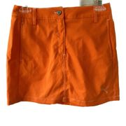 Sports Lifestyle Women's Orange Athletic Wear Leisure Sporty Skirt Pockets