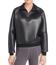 NWT  Sport Half-zip Pullover Jacket Black KNX6T46 Glossy Patent