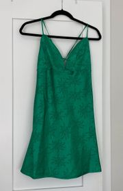 Green Satin Mini Dress