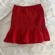 l’atiste red smocked skirt