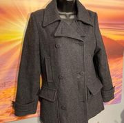old navy peacoat women xs wool blend charcoal