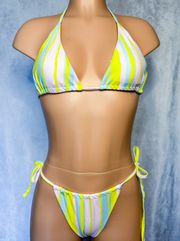 Spring Colored, Stripe, Bikini Set