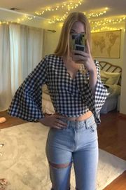 Charlotte Russe Gingham Wrap Top