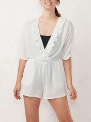 LC Lauren Conrad White Ruffle Romper