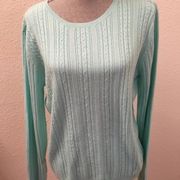 Sag Harbor Sweater Large L Pullover Mint Green New NWT Beautiful