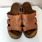 Dansko Eve Aztec Sun Slide Sandal EU 39 US 8.5-9 Womens Leather Slip-Ons Rust