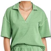 Universal Thread V Neck Short Sleeve Sweater Green Size Large