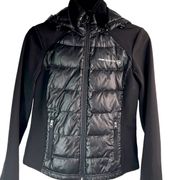 Free Country Black Zippered Puffer Hooded Jacket Small
