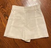 White High Waisted Flowy Shorts