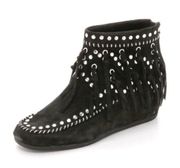 ASH Spirit Studded Suede Fringe Ankle Boots Size 39/8-8.5. B66