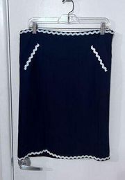 MOSCHINO CHEAPANDCHIC NAVY BLUE WHITE RICK RACH TRIM SIZE  12